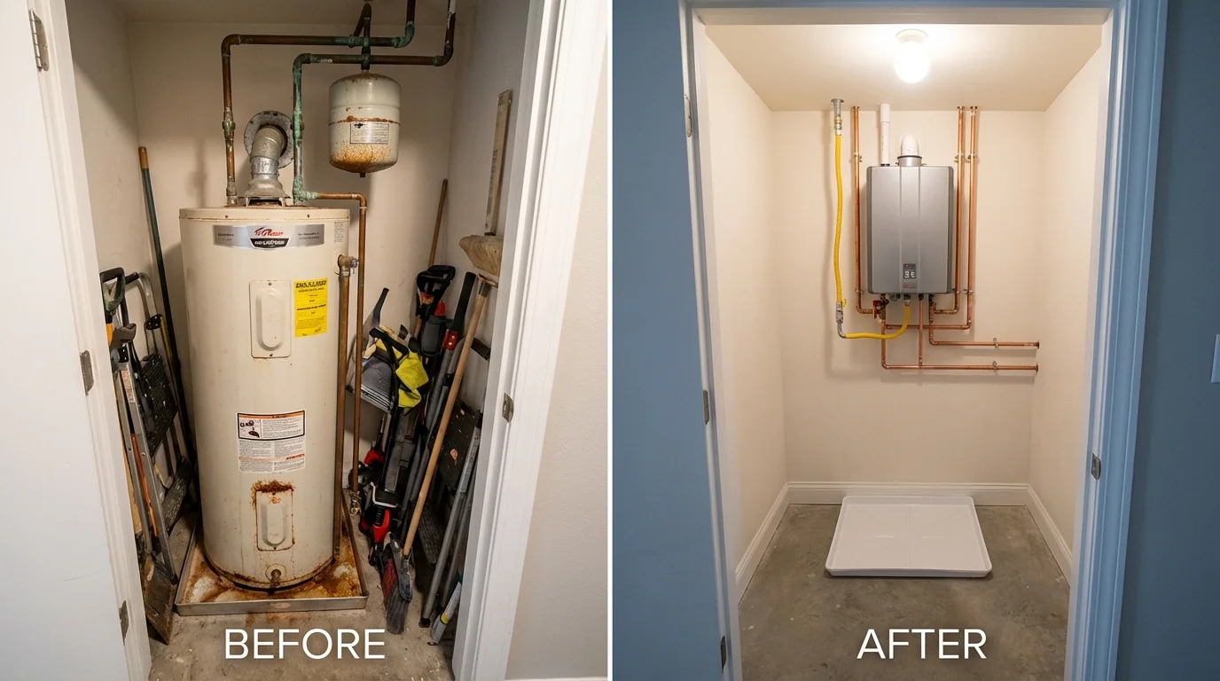 Tank water heater versus wall-mounted tankless unit comparison for Bluffton, SC homeowners