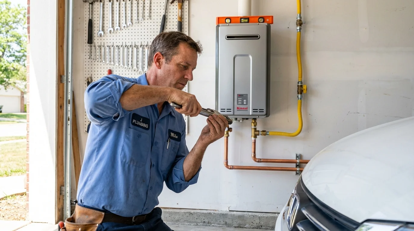 Tankless water heater installation by a Johns Plumbing LLC plumber in Bluffton